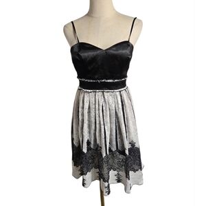 Trixxi Black and White Corset Mini Whimsigoth Dress